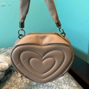 Brown heart shaped purse